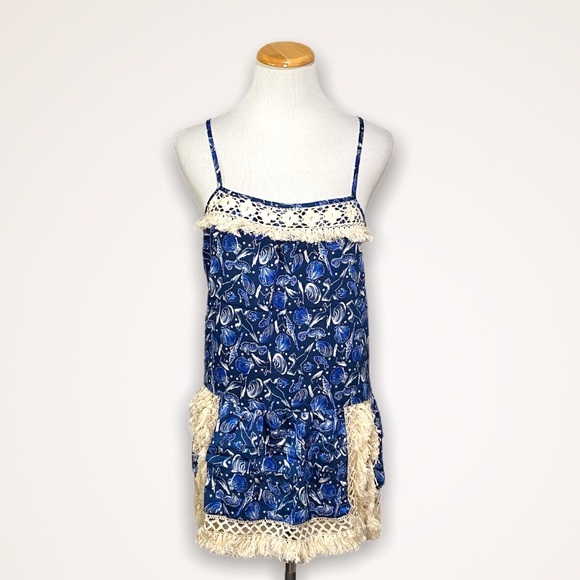 I. Madeline Tops - I. Madeline Blue Ocean  Fringe Tank Top